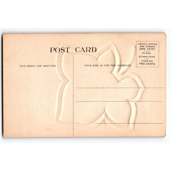 Vintage Embossed Church Scene Postcard with Milton Quote 1910s-1920s - Picture 2 of 2